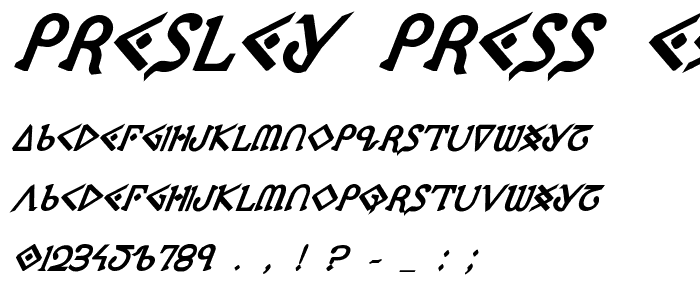 Presley Press ExtraBold Ital font